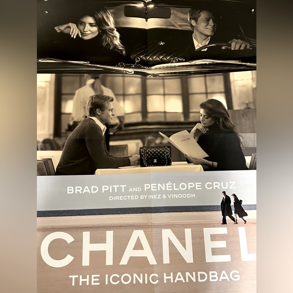 2024 CHANEL CLASSIC AD  CAMPAIGN POSTER with BRAD PITT - 3 PIECES